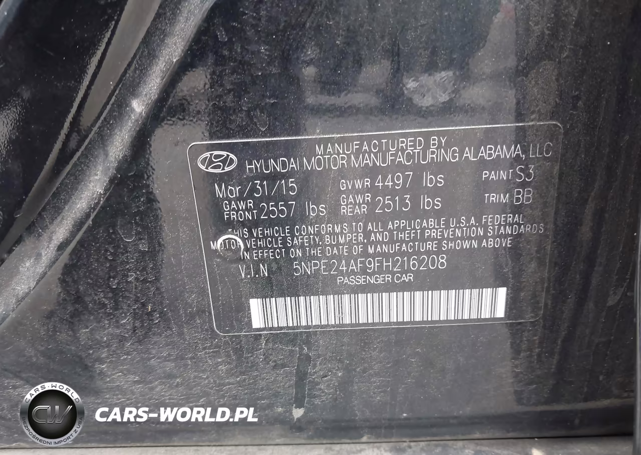 2015 Hyundai Sonata Se VIN:5NPE24AF9FH216208 - 9