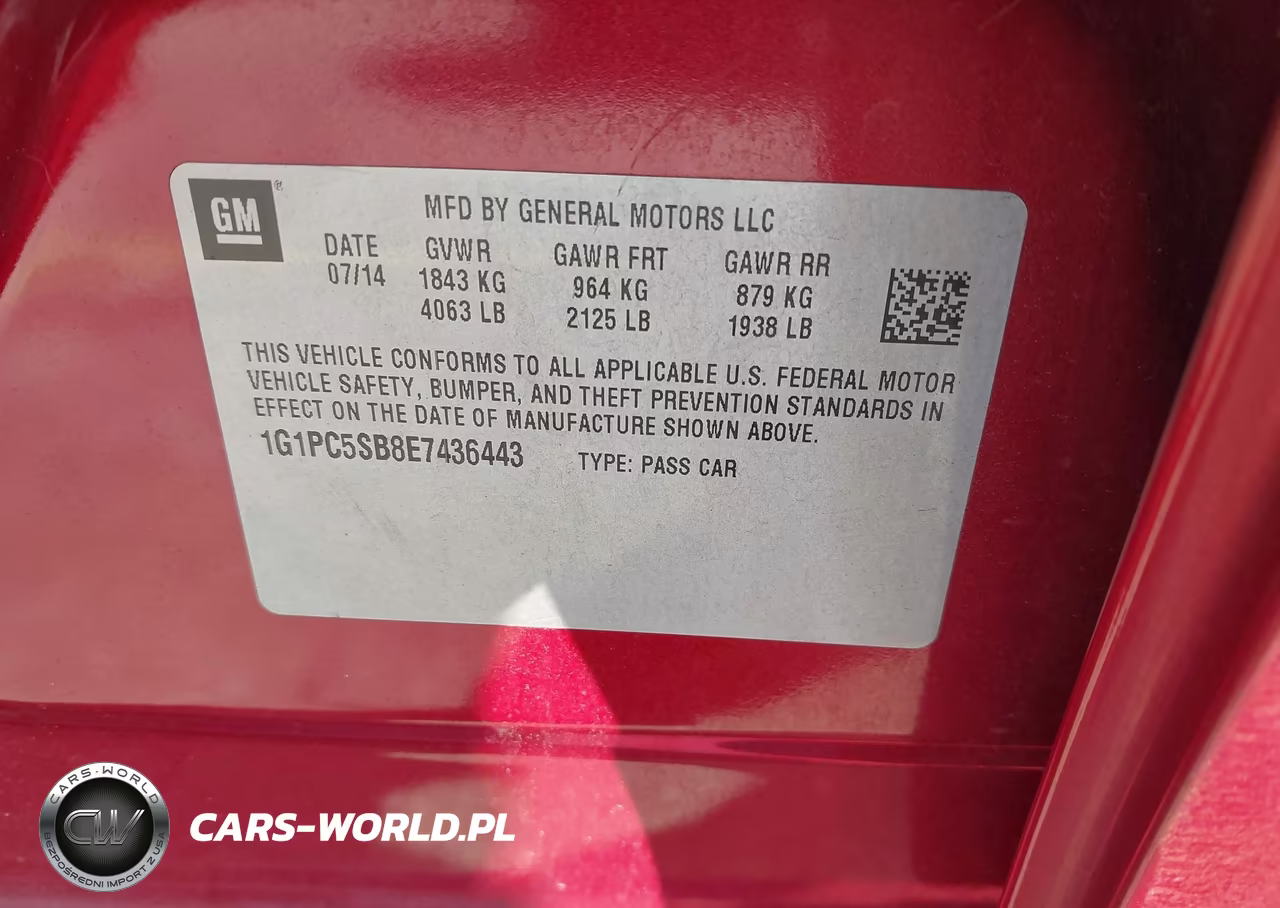 2014 Chevrolet Cruze 1Lt Auto VIN:1G1PC5SB8E7436443 - 9