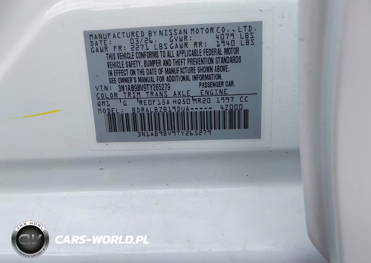 2026 Nissan Sentra S VIN:3N1AB9BV9TY265279 - 9