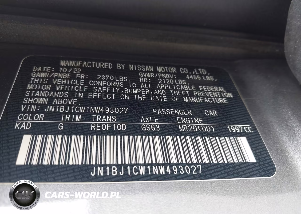 2022 Nissan Rogue Sport Sl Awd Xtronic Cvt VIN:JN1BJ1CW1NW493027 - 9