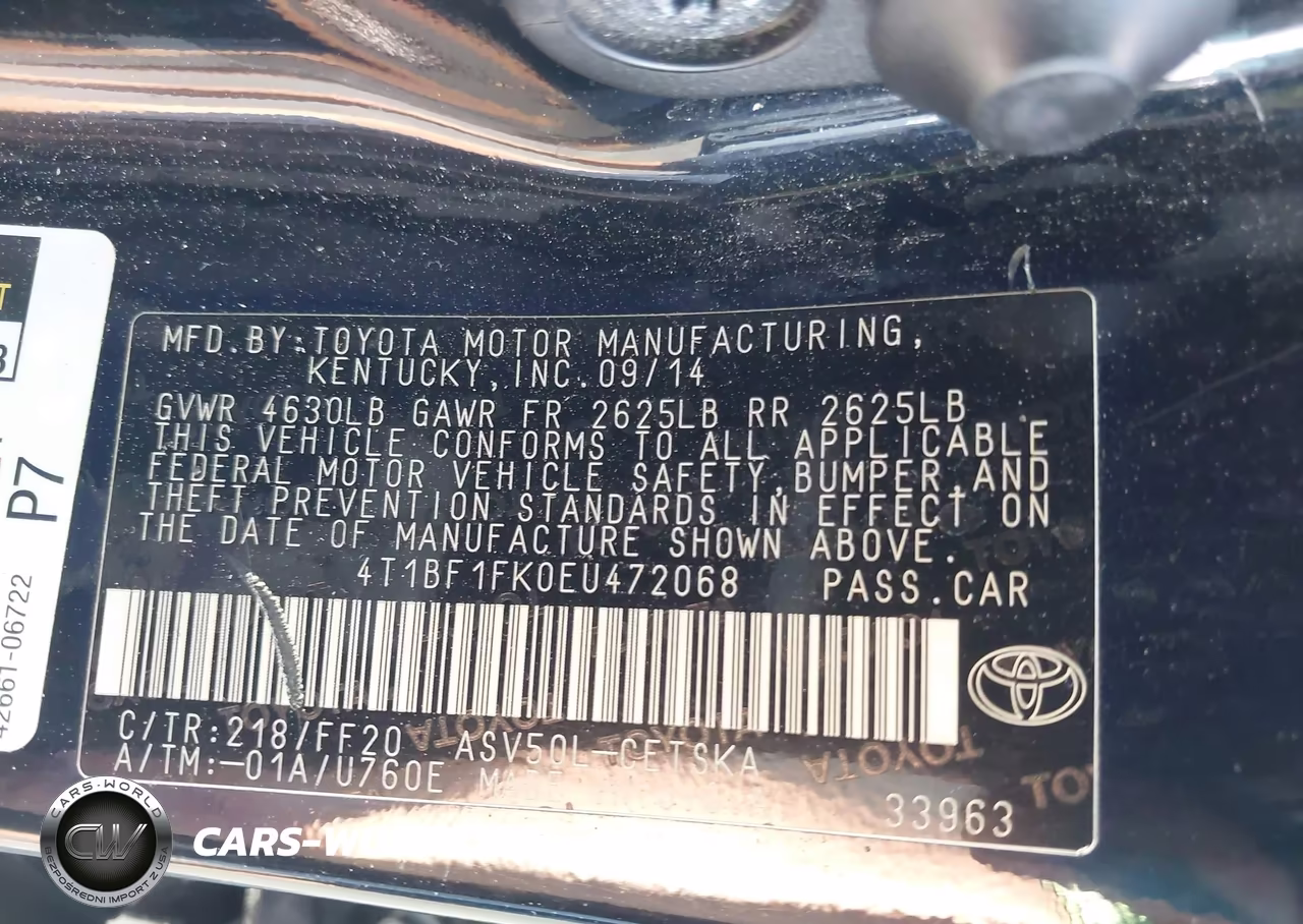 2014 Toyota Camry Se VIN:4T1BF1FK0EU472068 - 9