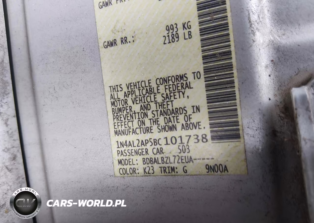 2011 Nissan Altima 2.5 S VIN:1N4AL2AP5BC101738 - 9