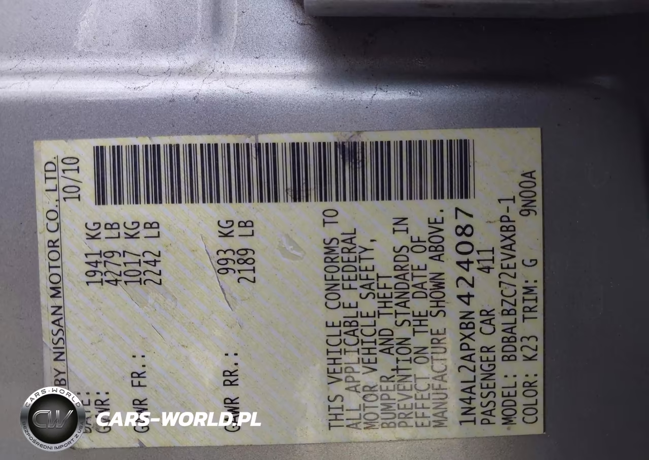2011 Nissan Altima 2.5 S VIN:1N4AL2APXBN424087 - 9