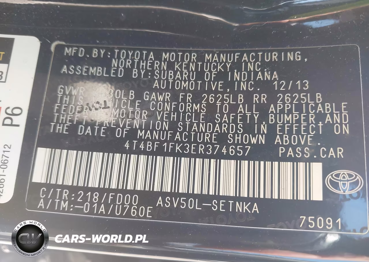 2014 Toyota Camry Le VIN:4T4BF1FK3ER374657 - 9