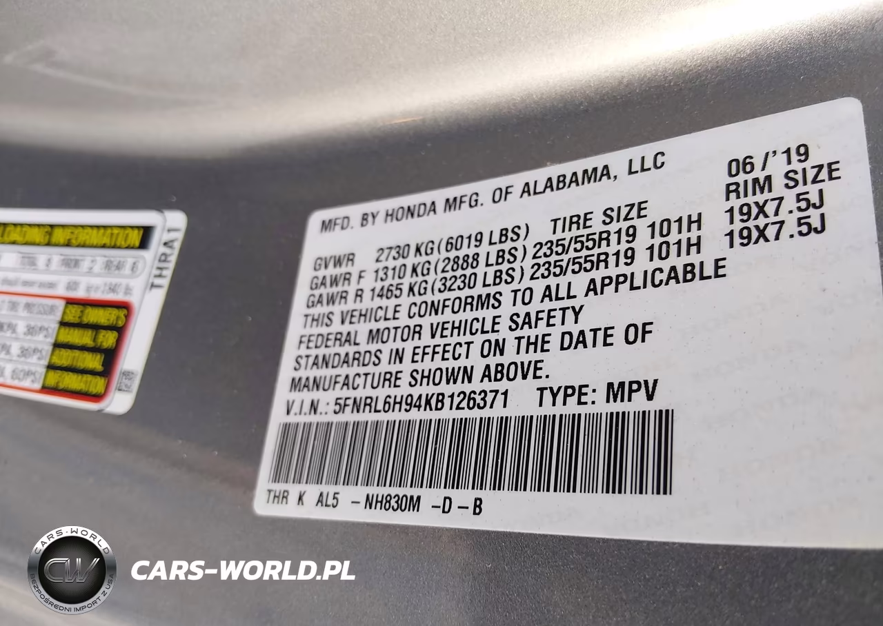 2019 Honda Odyssey Elite VIN:5FNRL6H94KB126371 - 9