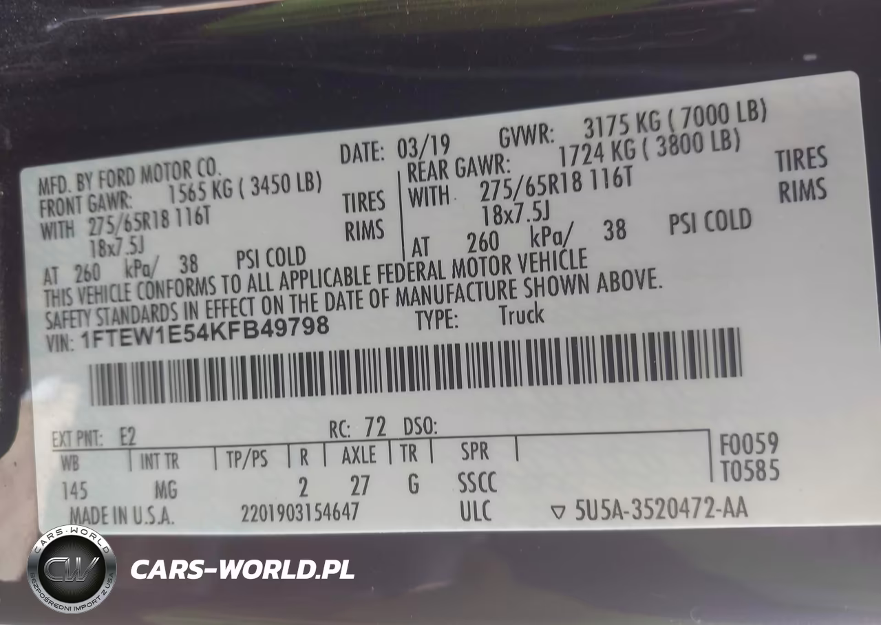 2019 Ford F-150 Xlt VIN:1FTEW1E54KFB49798 - 9