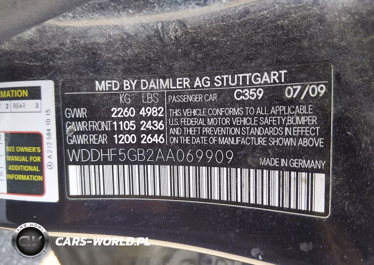 2010 Mercedes-Benz E 350 VIN:WDDHF5GB2AA069909 - 9