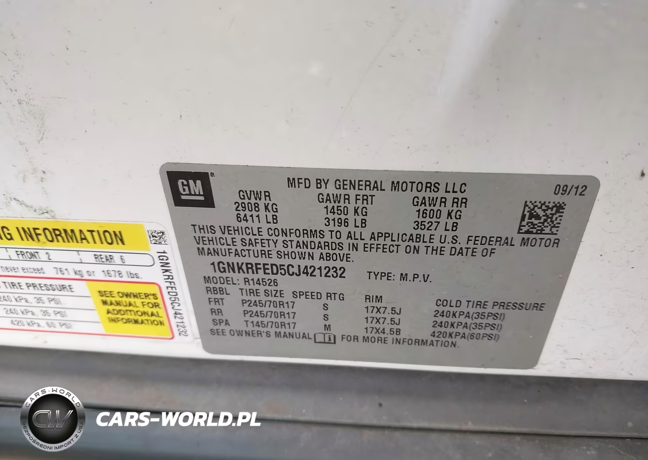 2012 Chevrolet Traverse Ls VIN:1GNKRFED5CJ421232 - 9