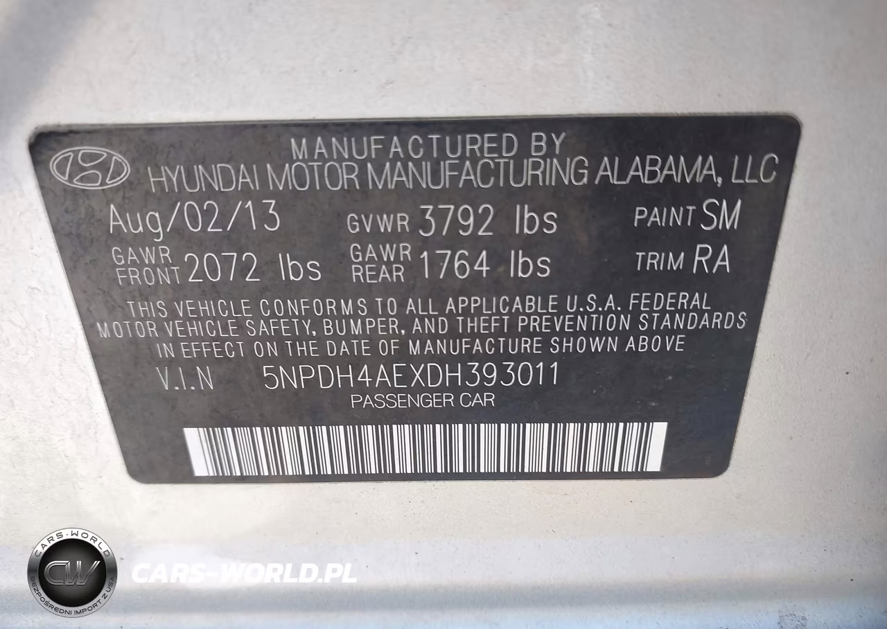 2013 Hyundai Elantra Gls Pzev VIN:5NPDH4AEXDH393011 - 9