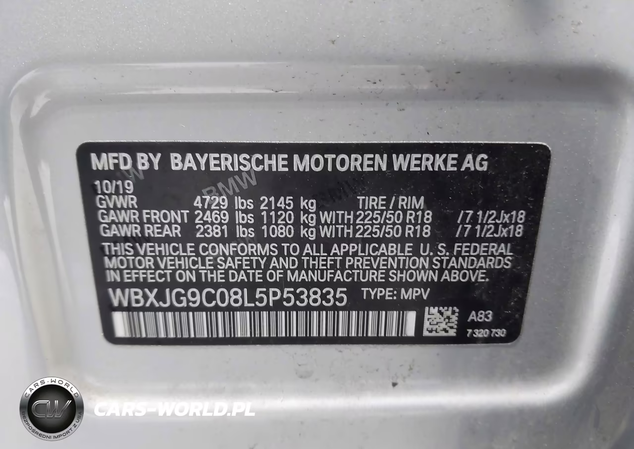 2020 BMW X1 xDrive28I VIN:WBXJG9C08L5P53835 - 9