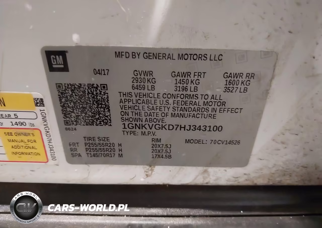 2017 Chevrolet Traverse 1Lt VIN:1GNKVGKD7HJ343100 - 9