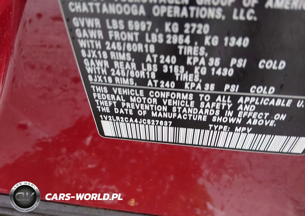 2018 Volkswagen Atlas 3.6L V6 Se-3.6L V6 Se W-Technology VIN:1V2LR2CA4JC527637 - 9