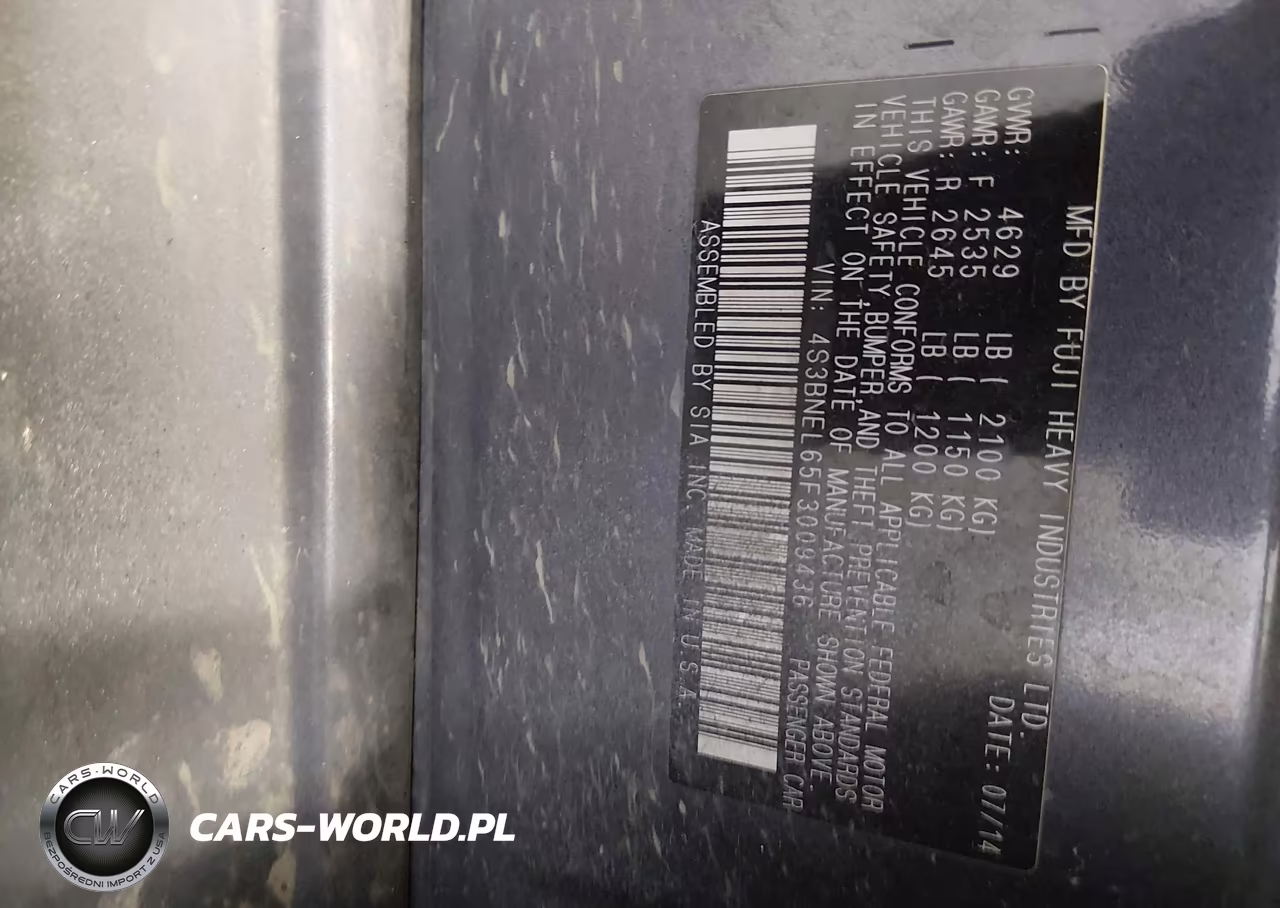 2015 Subaru Legacy 3.6R Limited VIN:4S3BNEL65F3009436 - 9