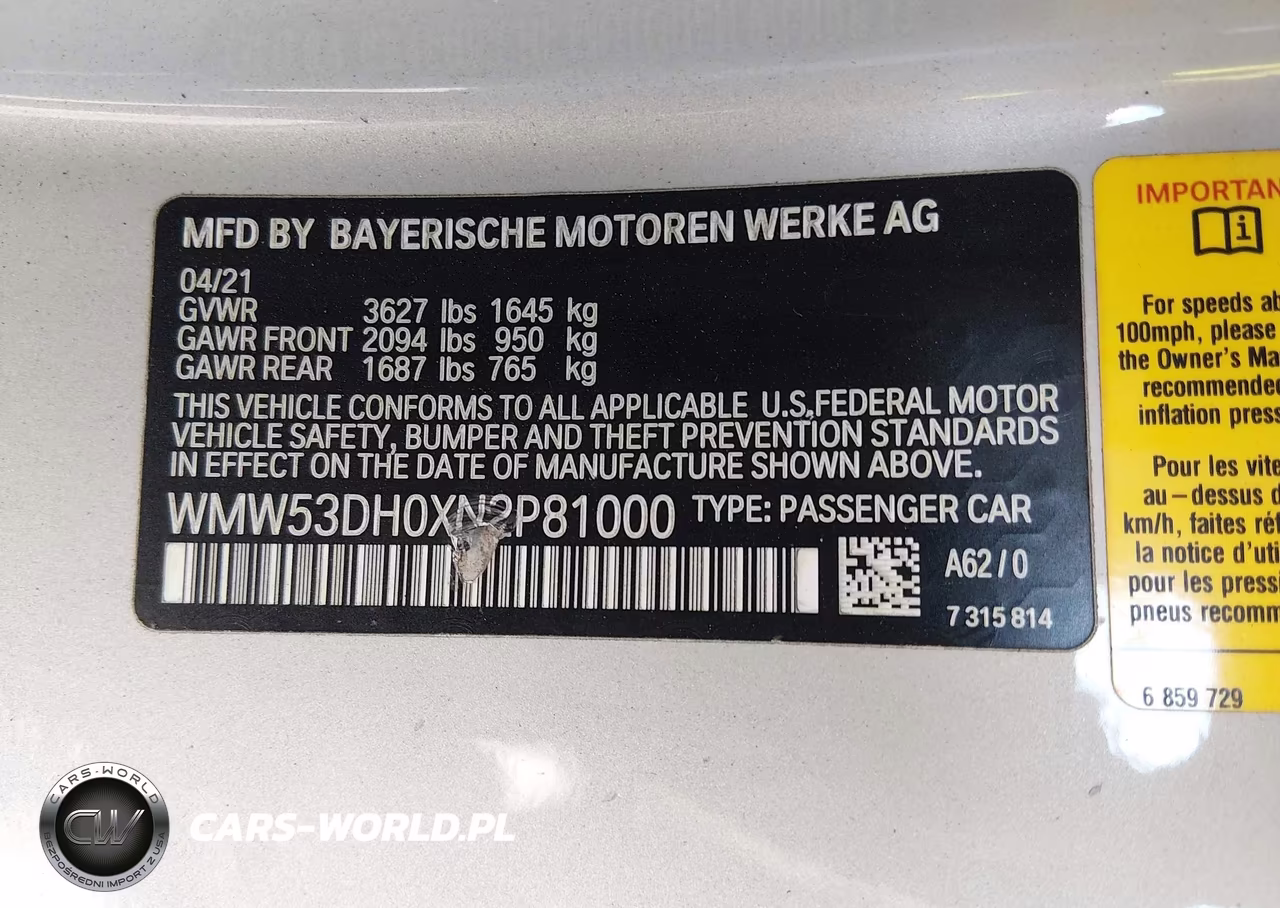 2022 Mini Hardtop Cooper S VIN:WMW53DH0XN2P81000 - 9
