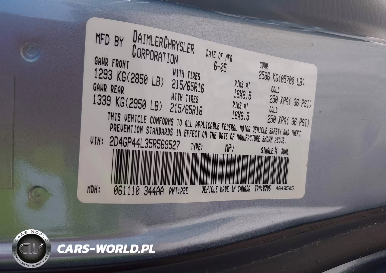 2005 Dodge Grand Caravan Sxt VIN:2D4GP44L35R569527 - 9