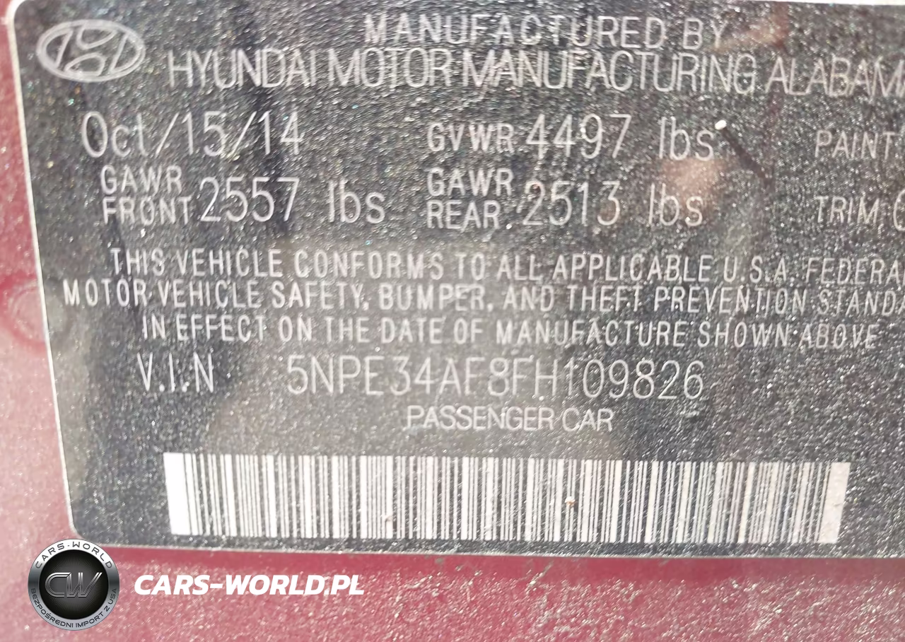2015 Hyundai Sonata Sport VIN:5NPE34AF8FH109826 - 9