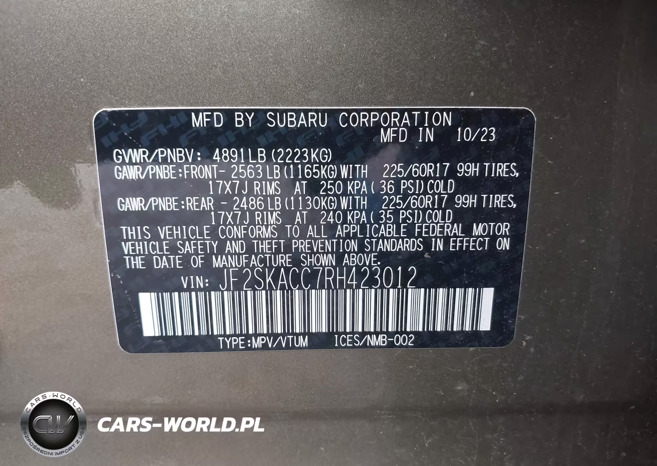 2024 Subaru Forester Premium VIN:JF2SKACC7RH423012 - 9