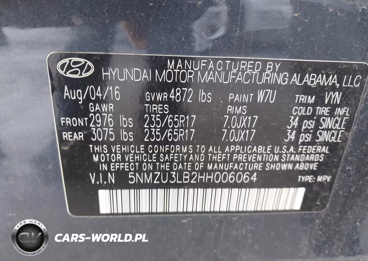 2017 Hyundai Santa Fe Sport 2.4L VIN:5NMZU3LB2HH006064 - 9