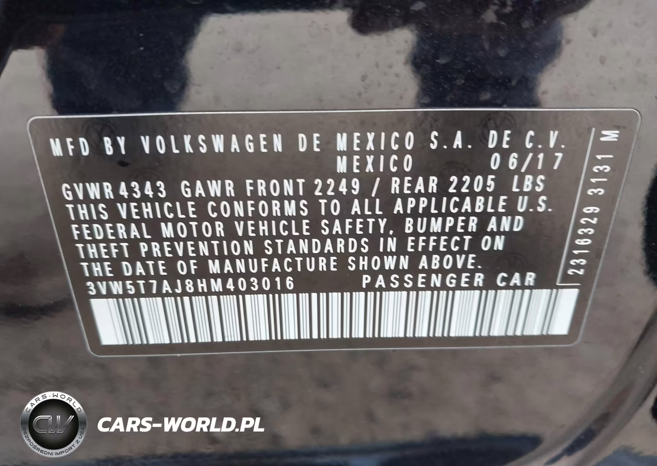 2017 Volkswagen Jetta Gli VIN:3VW5T7AJ8HM403016 - 9