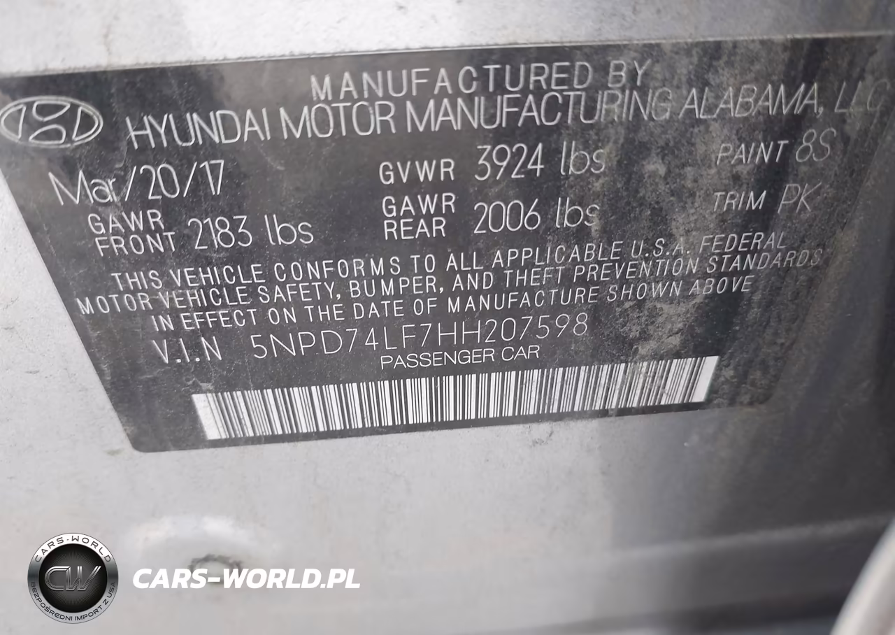 2017 Hyundai Elantra Se VIN:5NPD74LF7HH207598 - 9