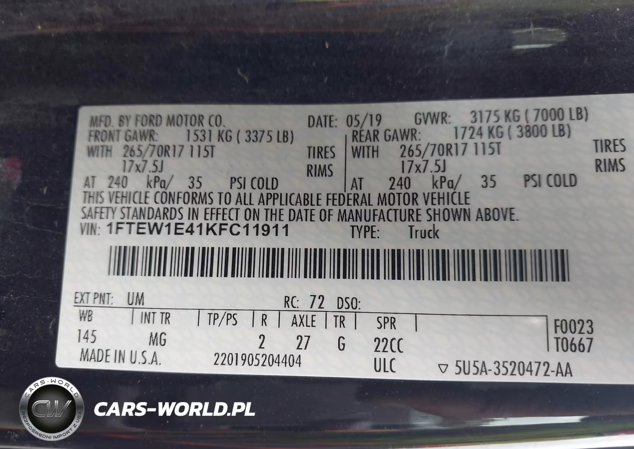 2019 Ford F-150 Xlt VIN:1FTEW1E41KFC11911 - 9