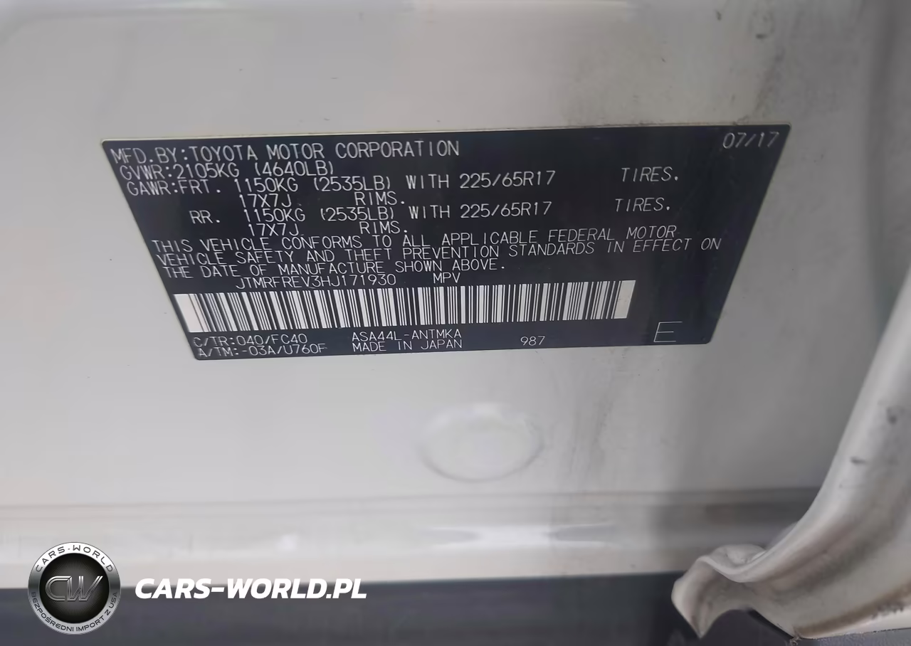 2017 Toyota Rav4 Xle VIN:JTMRFREV3HJ171930 - 9