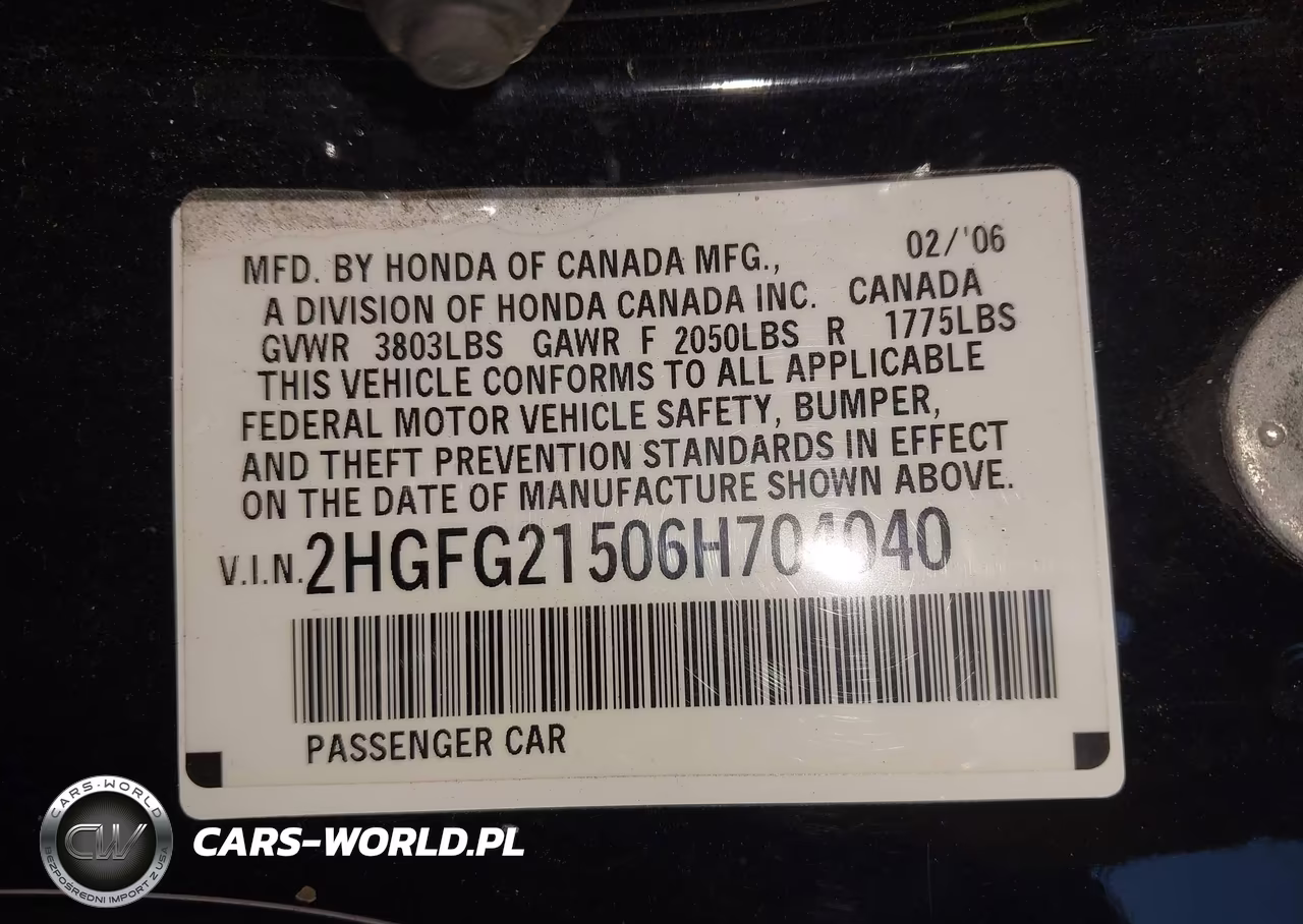 2006 Honda Civic Si VIN:2HGFG21506H704040 - 9