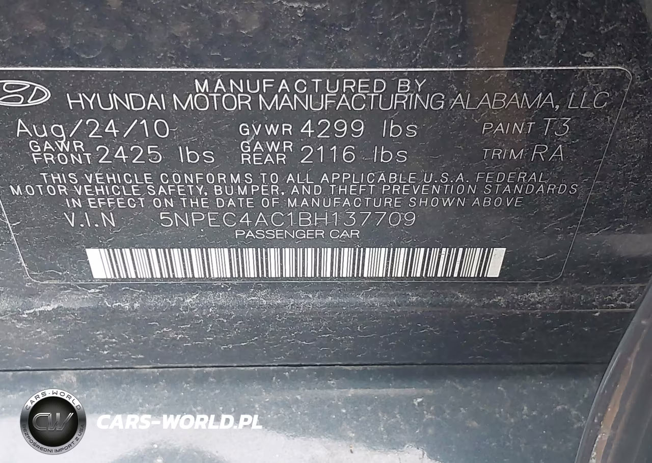 2011 Hyundai Sonata Limited VIN:5NPEC4AC1BH137709 - 9