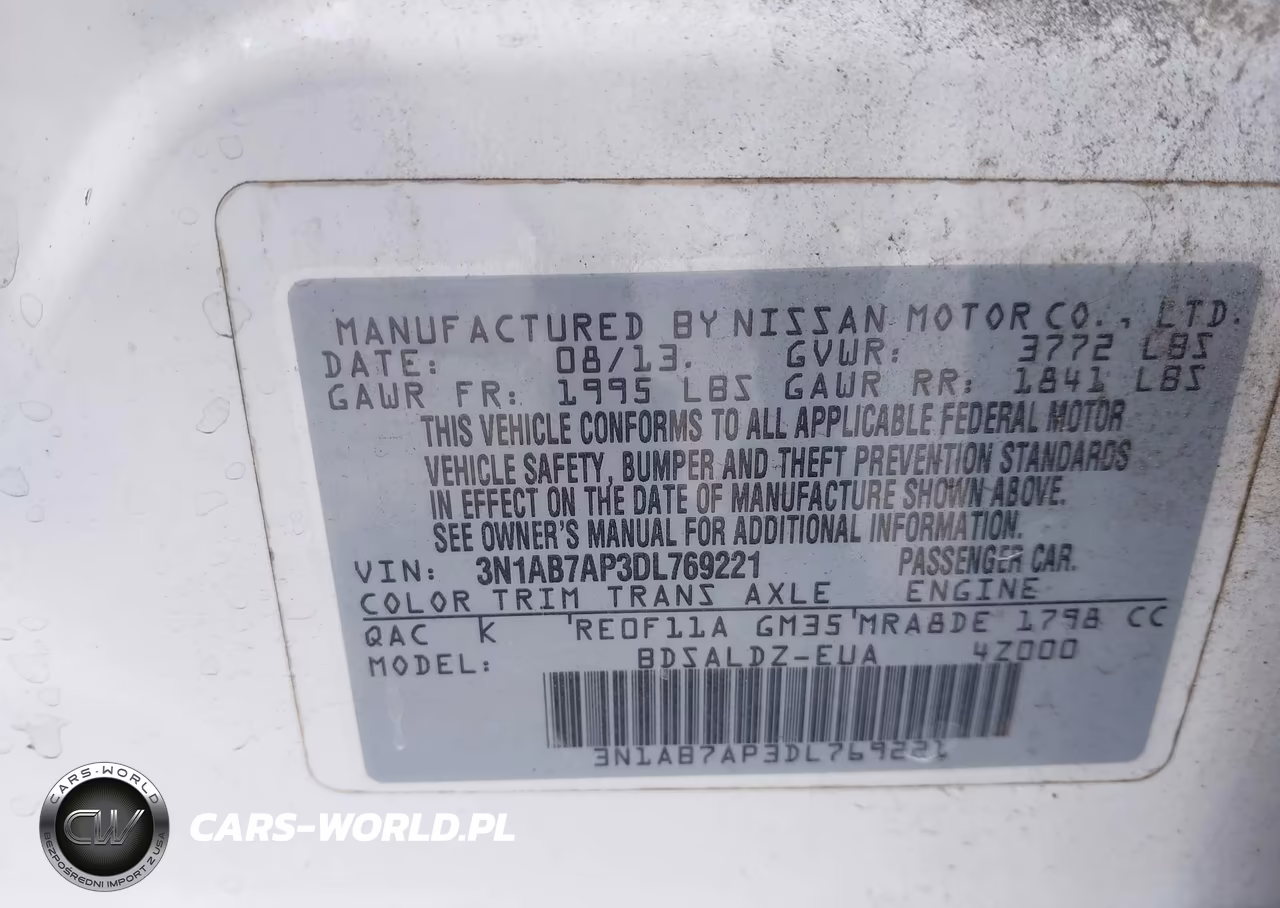 2013 Nissan Sentra Sv VIN:3N1AB7AP3DL769221 - 9