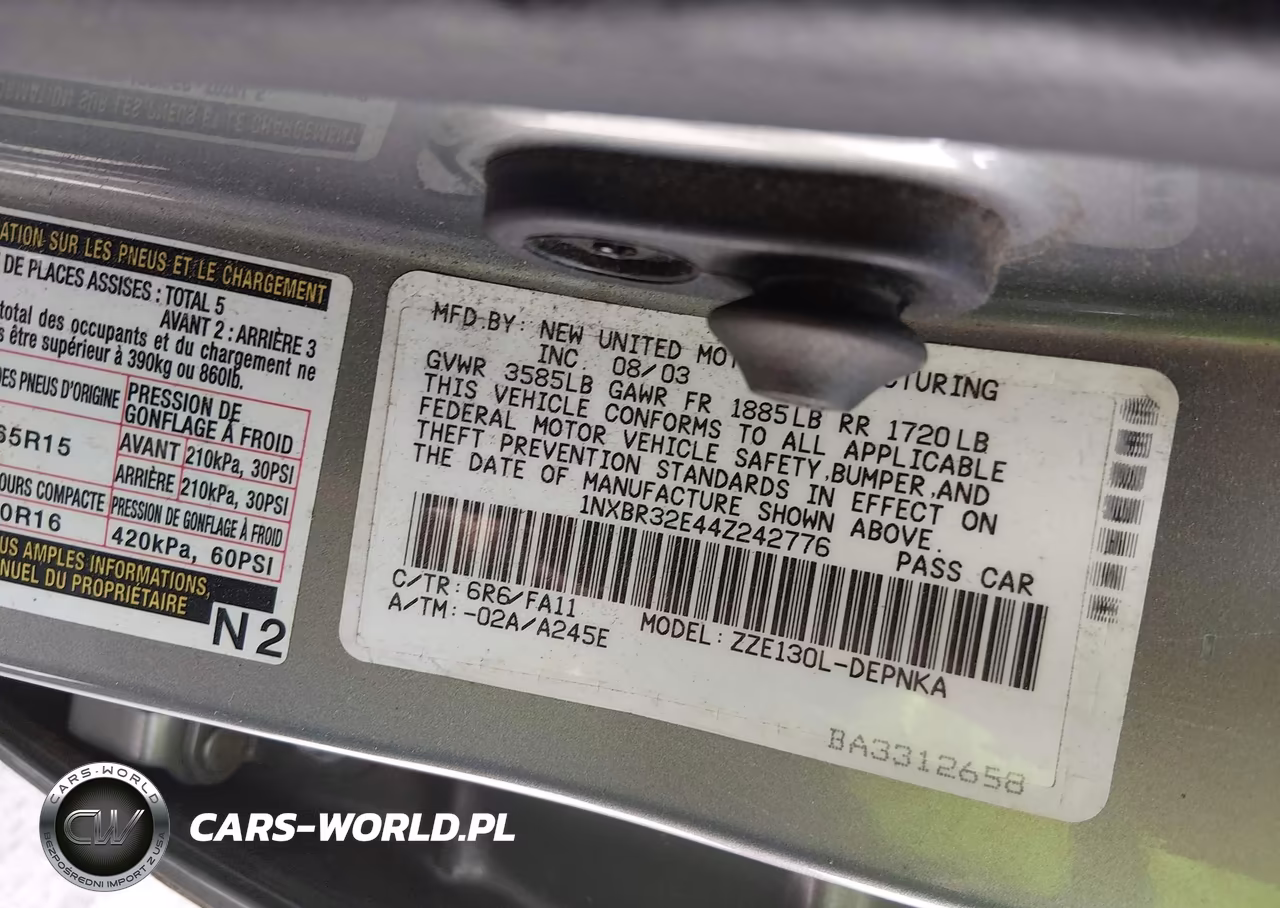 2004 Toyota Corolla Le VIN:1NXBR32E44Z242776 - 9