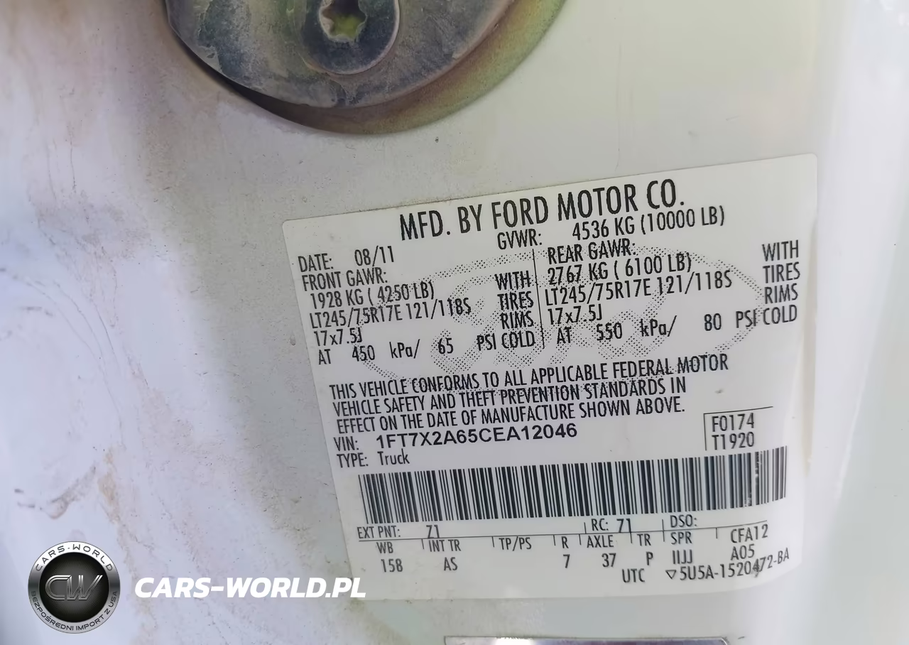 2012 Ford F-250 Xl VIN:1FT7X2A65CEA12046 - 9