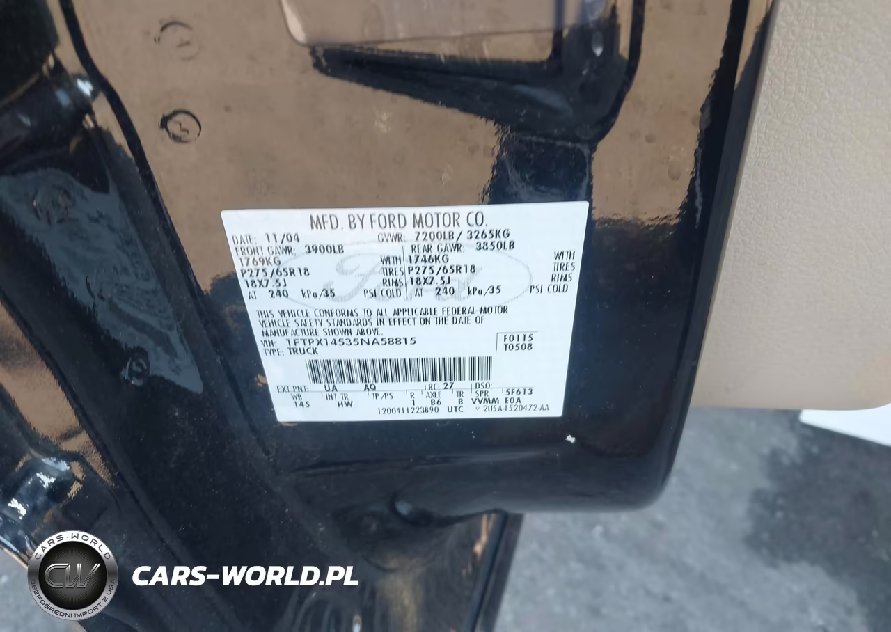 2005 Ford F-150 Fx4-Lariat-Xl-Xlt VIN:1FTPX14535NA58815 - 9