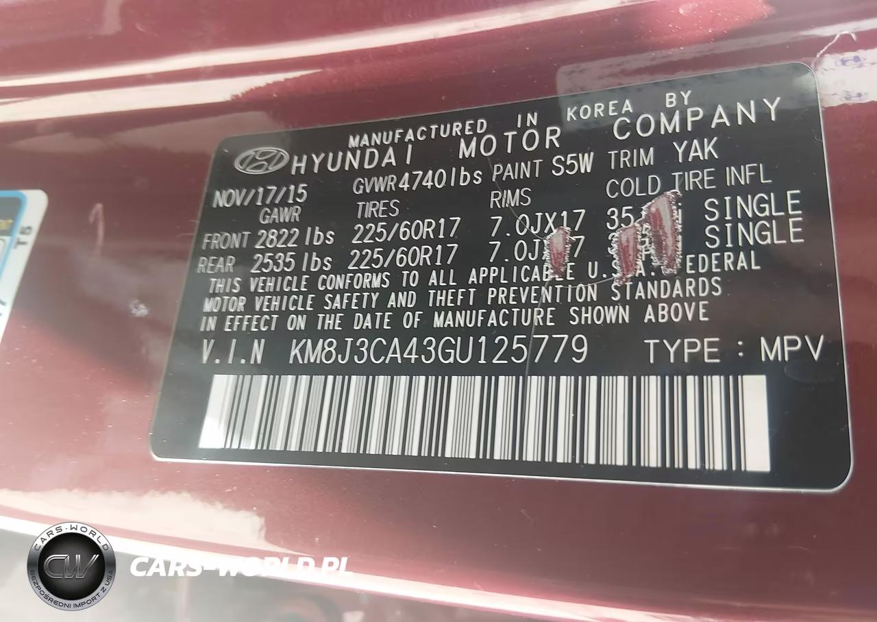2016 Hyundai Tucson Se VIN:KM8J3CA43GU125779 - 9