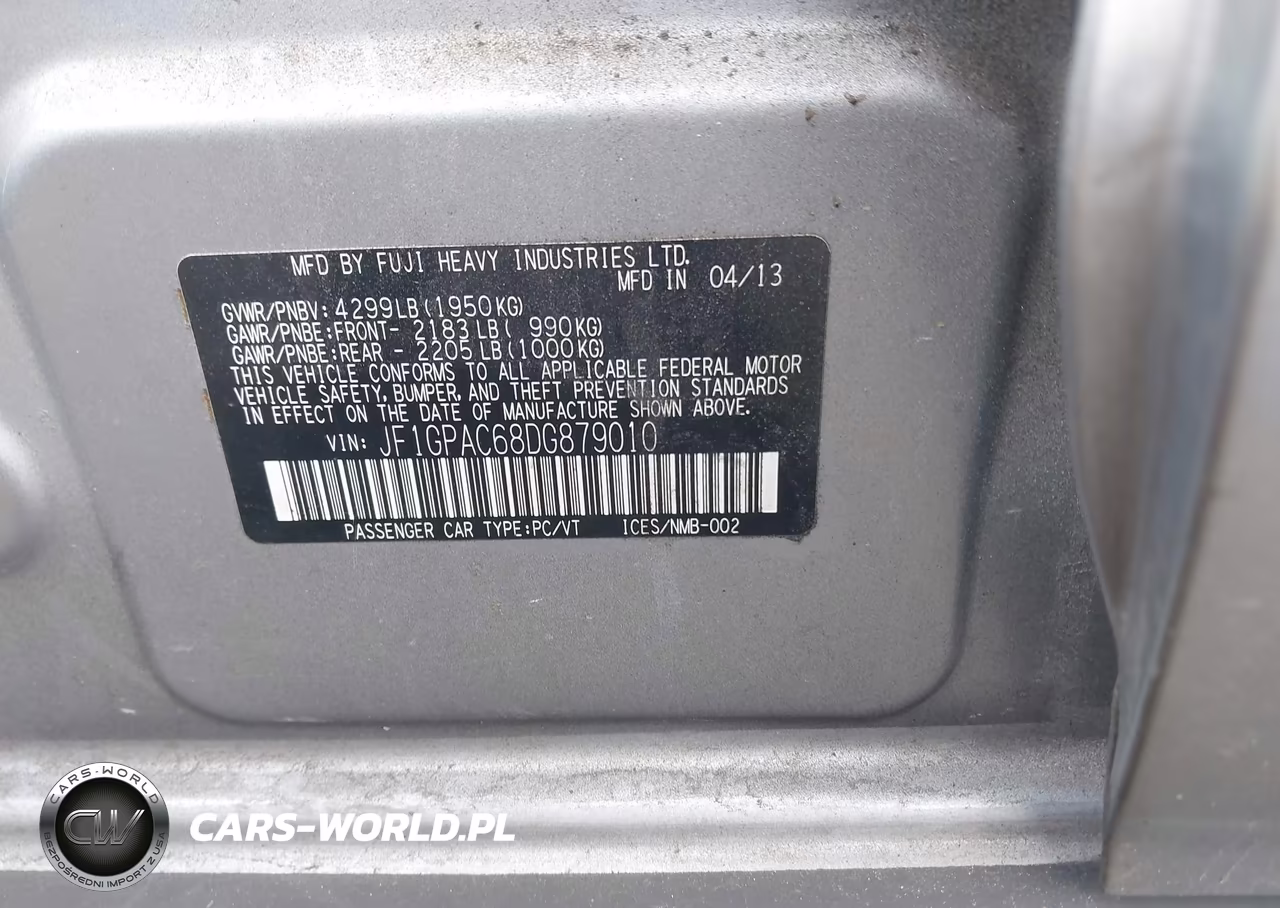 2013 Subaru Impreza 2.0I Premium VIN:JF1GPAC68DG879010 - 9