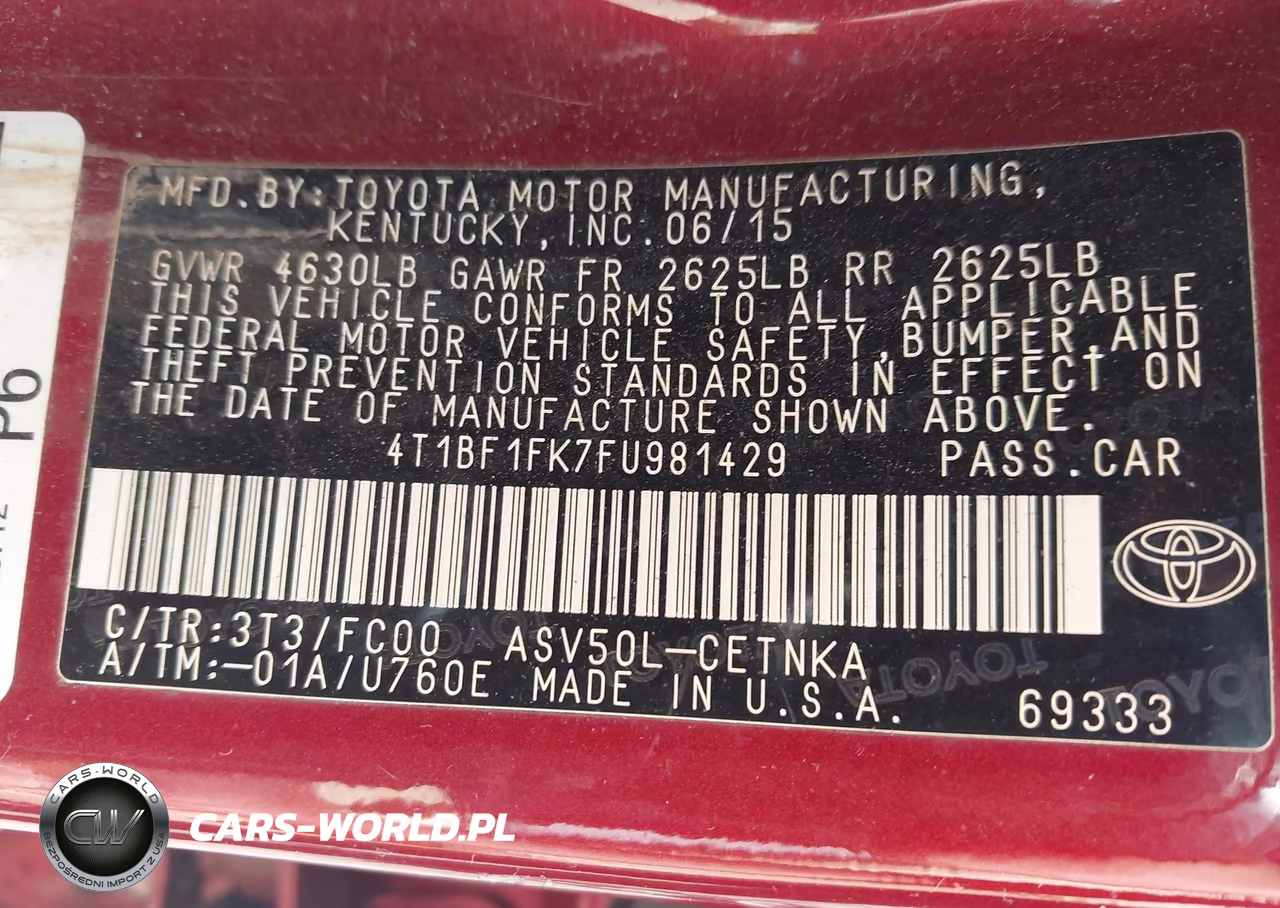 2015 Toyota Camry Le VIN:4T1BF1FK7FU981429 - 9
