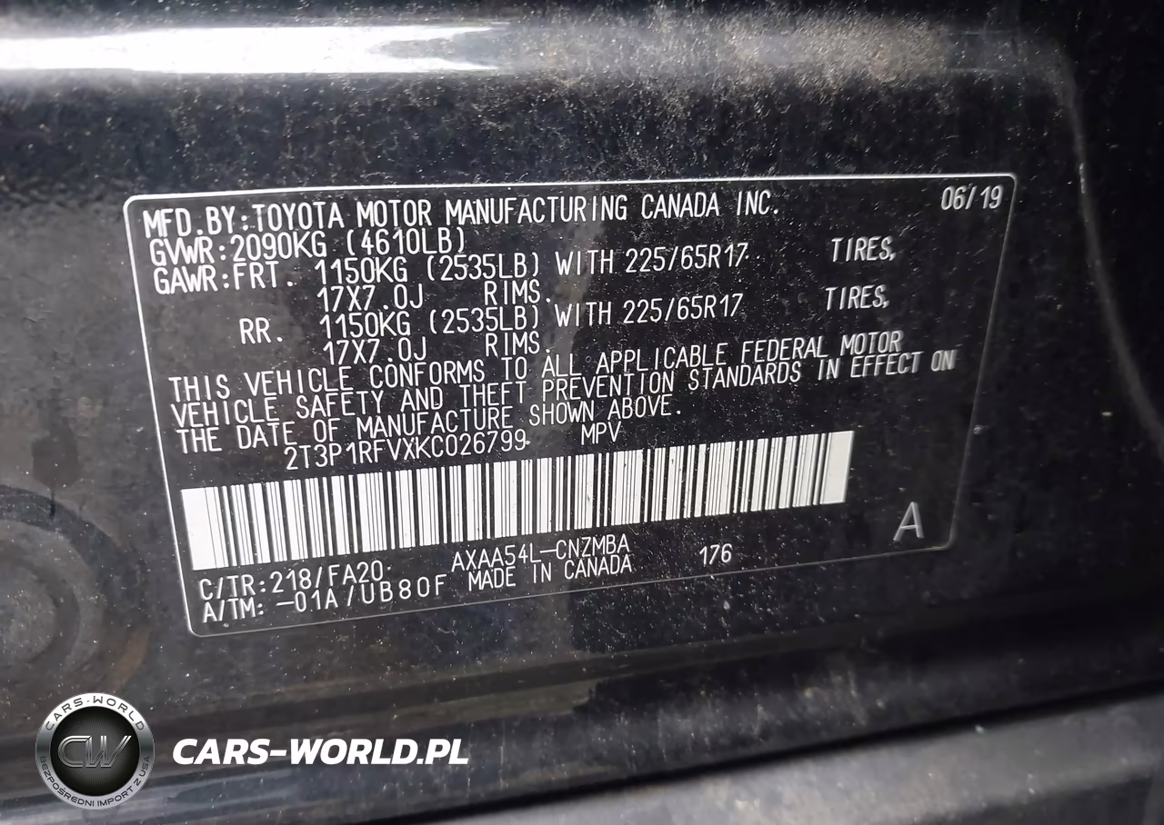 2019 Toyota Rav4 Xle VIN:2T3P1RFVXKC026799 - 9
