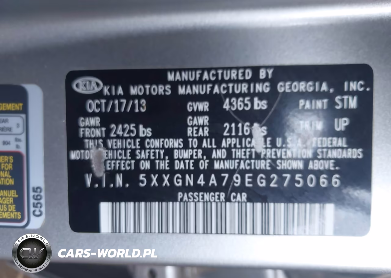 2014 Kia Optima Ex VIN:5XXGN4A79EG275066 - 9