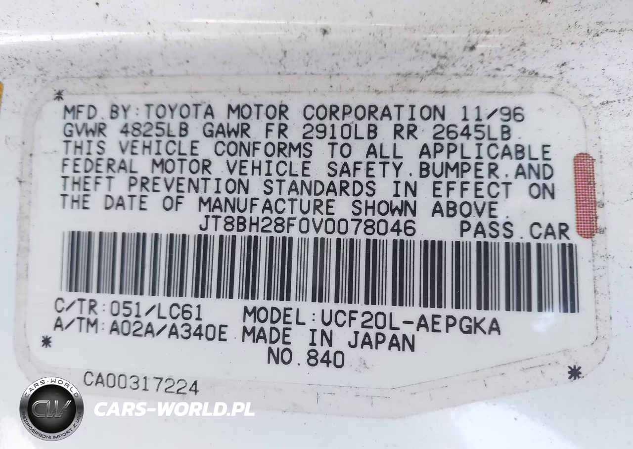 1997 Lexus Ls 400 VIN:JT8BH28F0V0078046 - 9