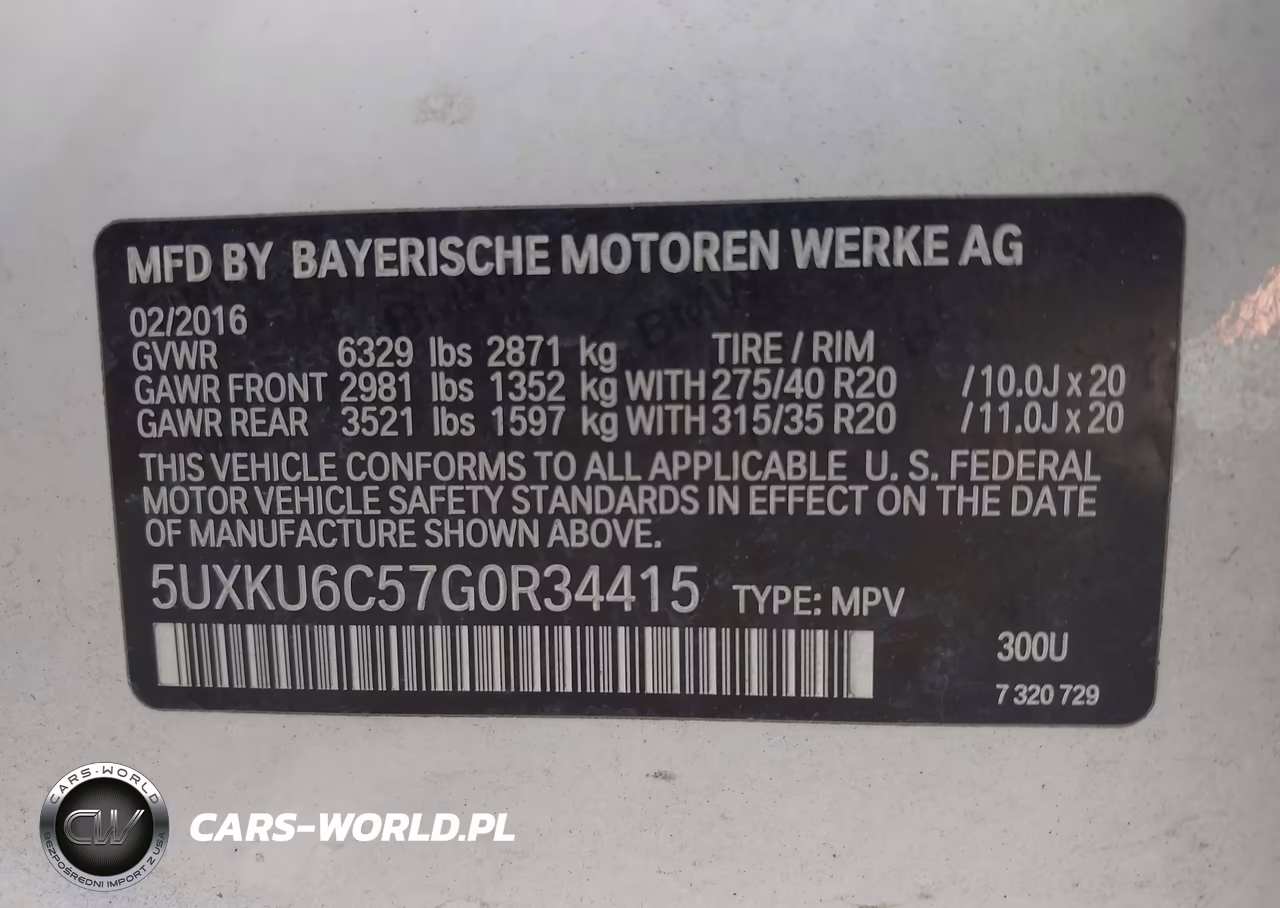 2016 BMW X6 xDrive50I VIN:5UXKU6C57G0R34415 - 9