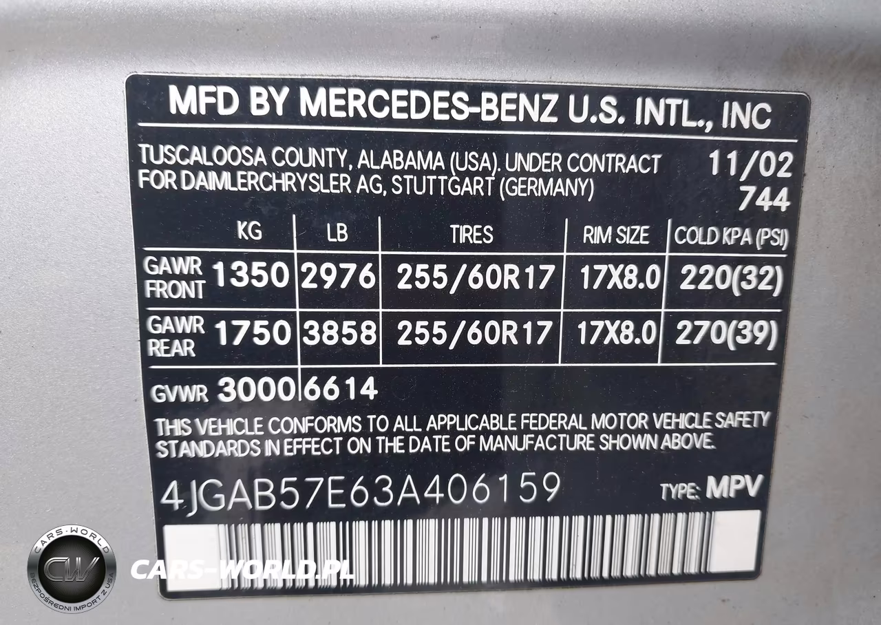 2003 Mercedes-Benz Ml 350 VIN:4JGAB57E63A406159 - 9
