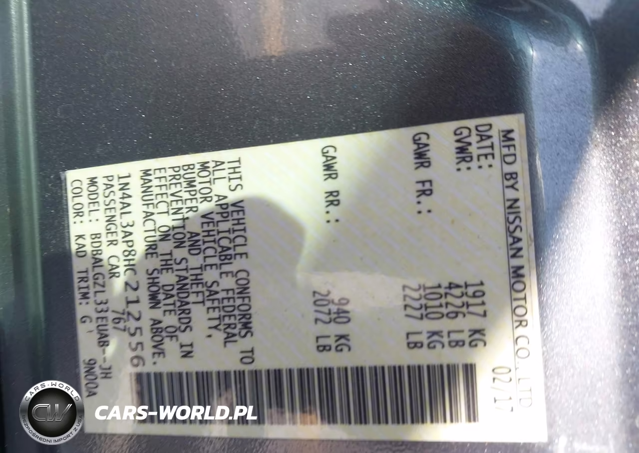 2017 Nissan Altima 2.5 S VIN:1N4AL3AP8HC212556 - 9