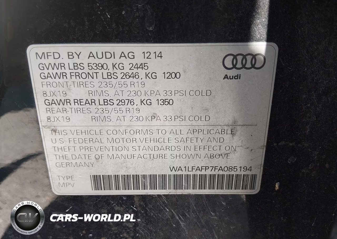 2015 Audi Q5 2.0T Premium VIN:WA1LFAFP7FA085194 - 9