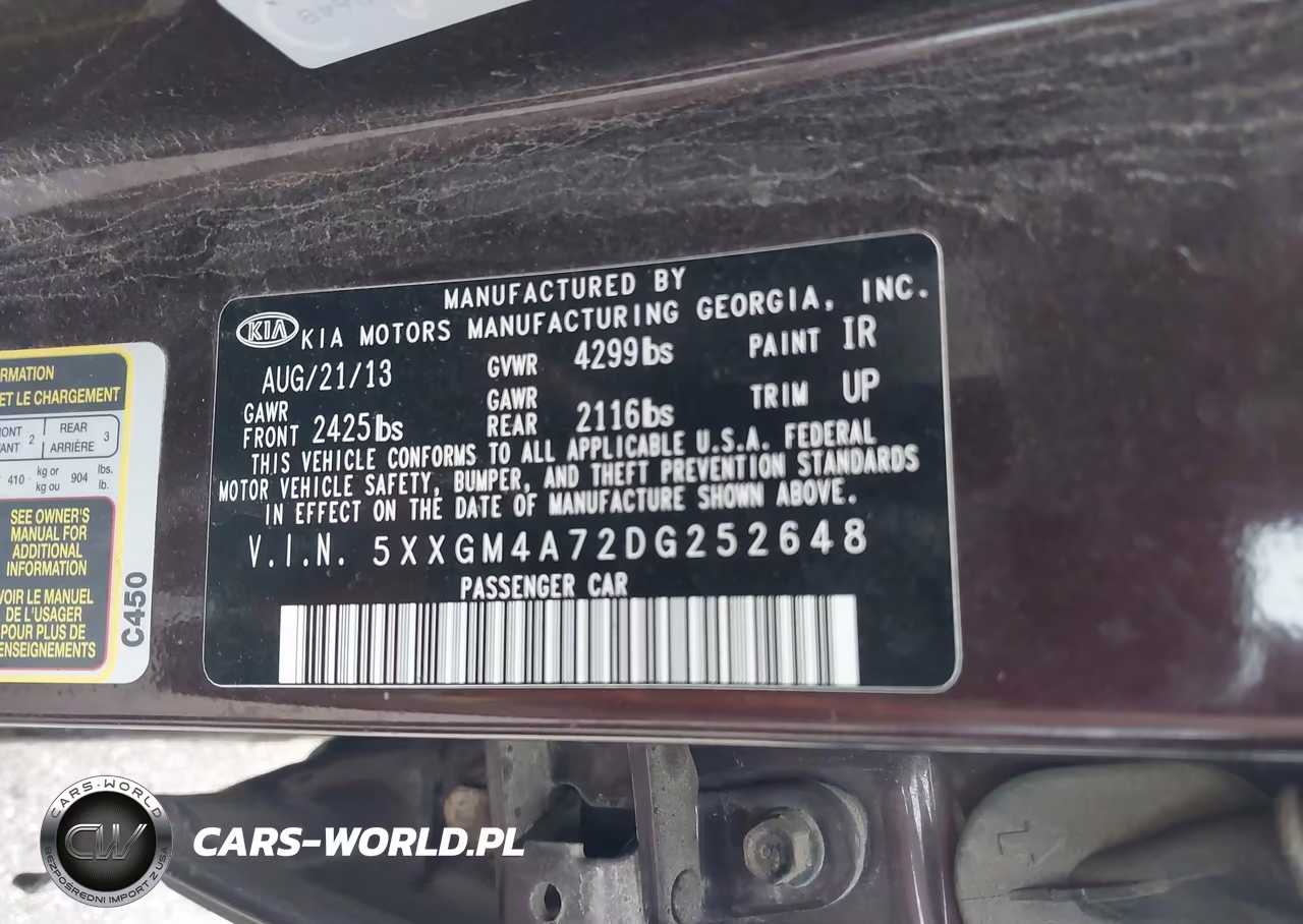 2013 Kia Optima Lx VIN:5XXGM4A72DG252648 - 9