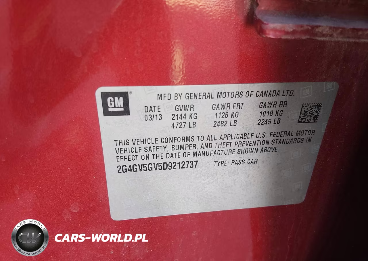 2013 Buick Regal Gs VIN:2G4GV5GV5D9212737 - 9