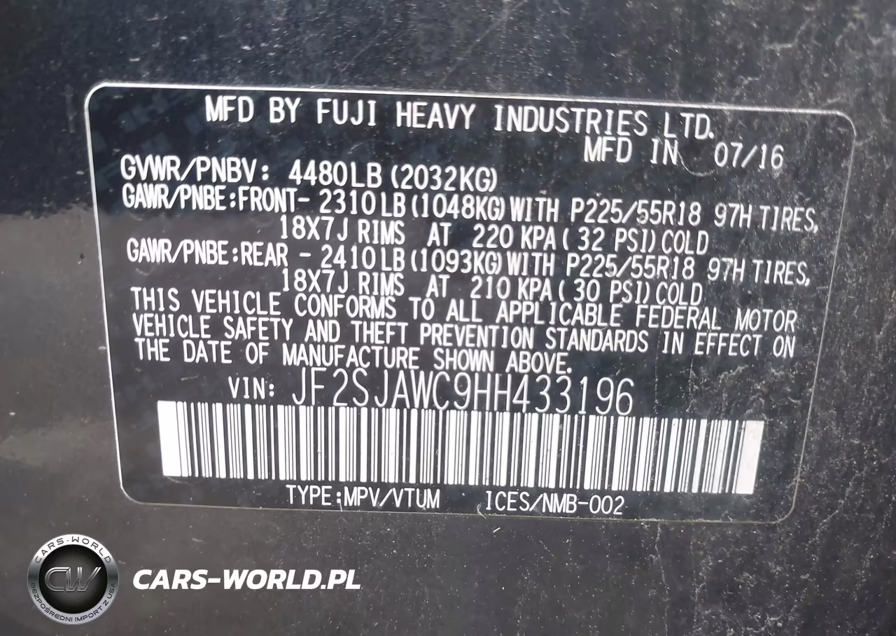 2017 Subaru Forester 2.5I Touring VIN:JF2SJAWC9HH433196 - 9