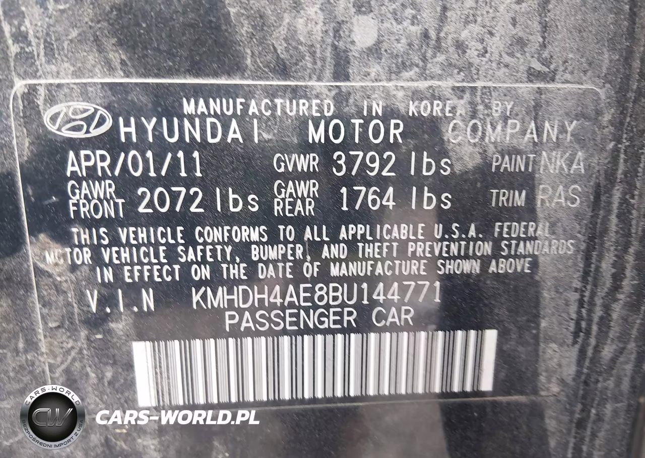 2011 Hyundai Elantra Gls (Ulsan Plant) VIN:KMHDH4AE8BU144771 - 9