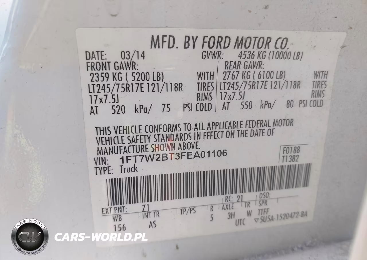 2015 Ford F-250 Xl VIN:1FT7W2BT3FEA01106 - 9