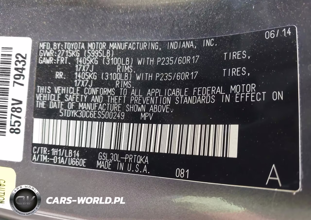 2014 Toyota Sienna Xle V6 8 Passenger VIN:5TDYK3DC6ES500249 - 9