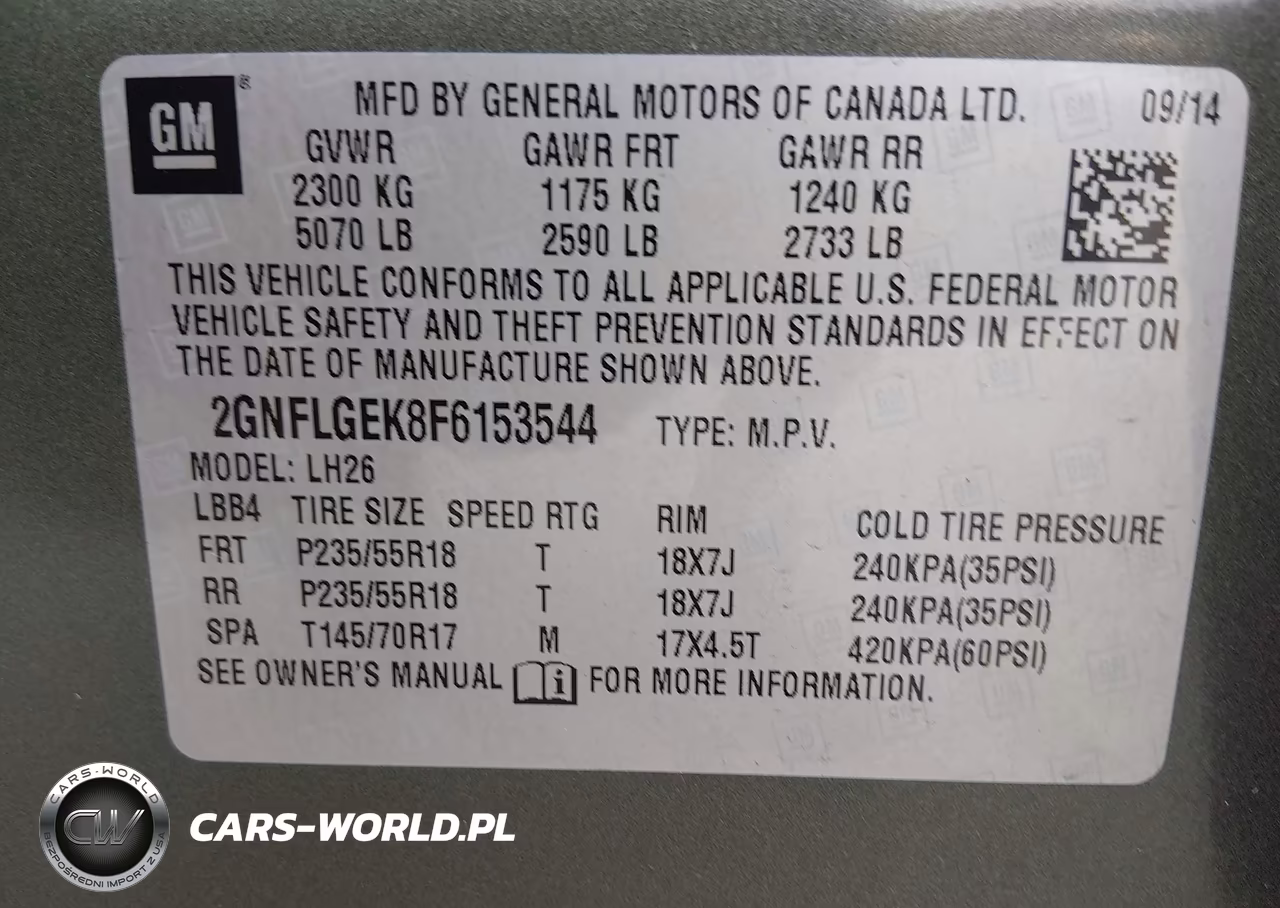 2015 Chevrolet Equinox 2Lt VIN:2GNFLGEK8F6153544 - 9