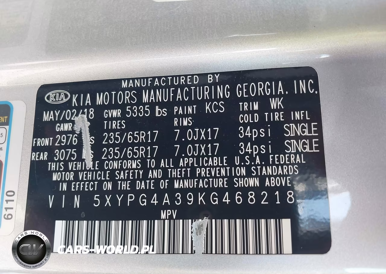 2019 Kia Sorento 2.4L L VIN:5XYPG4A39KG468218 - 9